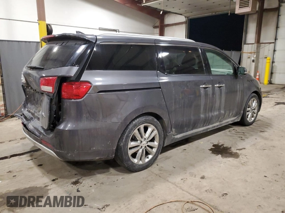 2016 Kia Sedona SX-L with VIN KNDME5C18G6142673, listed as a Copart auction lot 88815615 with 199,027 mi miles and Salvage Title. Bid and sale history available at carsss.com. Image 3.