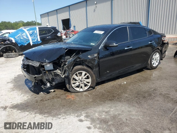 2018 Kia Optima LX with VIN 5XXGT4L34JG232426, listed as a Copart auction lot 52958085 with 75,608 mi miles and Salvage Title. Bid and sale history available at carsss.com. Image 1.