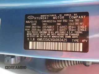 2016 Hyundai Tucson Limited with VIN KM8J33A2XGU063425, listed as a Copart auction lot 50882845 with 135,552 mi miles and Salvage Title. Bid and sale history available at carsss.com. Image 14.