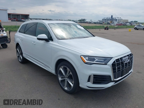 2021 Audi Q7 Premium Plus with VIN WA1LXAF75MD021454, listed as a IAAI auction lot 42444321 with 39,103 mi miles and . Bid and sale history available at DreamBid. Image 1.