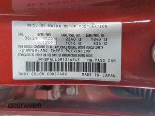 2021 Mazda Mazda3 Hatchback Preferred with VIN JM1BPALL6M1346943, listed as a Copart auction lot 48400755 with 44,700 mi miles and Salvage Title. Bid and sale history available at carsss.com. Image 14.