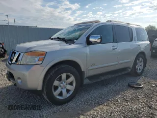 2008 Nissan Armada LE z VIN 5N1BA08C28N631833, wystawiony jako Copart lot #57723404 z przebiegiem 216 538 mil mil oraz Szkoda całkowita • Salvage title. Historia ofert i sprzedaży dostępna na DreamBid. Obrazek 1.