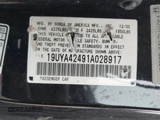 2001 Acura CL with VIN 19UYA42491A028917, listed as a IAAI auction lot 41488711 with 129,229 mi miles. Bid and sale history available at carsss.com. Image 9.