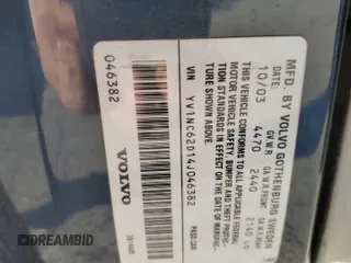 2004 Volvo C70 with VIN YV1NC62D14J046382, listed as a Copart auction lot 76511684 with 81,479 mi miles and Salvage Title. Bid and sale history available at carsss.com. Image 12.