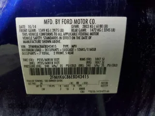 2014 Ford Flex SEL with VIN 2FMHK6C86EBD43415, listed as a Copart auction lot 50626825 with 144,416 mi miles and Clean Title. Bid and sale history available at carsss.com. Image 14.