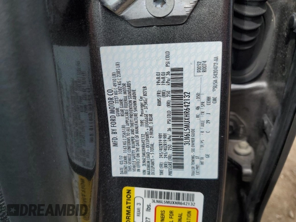 2017 Lincoln MKZ Hybrid Reserve с VIN 3LN6L5MUXHR642132, выставлен на аукционе Copart как лот 58119025 с пробегом 38 645 миль миль и Чистый • Clean title. История ставок и продаж доступна на DreamBid. Изображение 12.