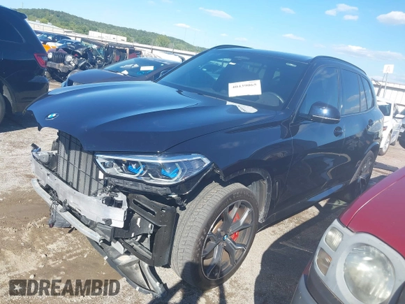 2021 BMW X5 M50i with VIN 5UXJU4C08M9G07925, listed as a IAAI auction lot 40439065 with 20,972 mi miles. Bid and sale history available at carsss.com. Image 2.