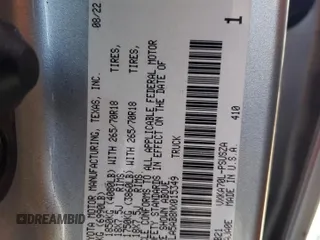 2022 Toyota Tundra 2WD SR5 with VIN 5TFLA5AB8NX015349, listed as a Copart auction lot 68870194 with 34,977 mi miles and Salvage Title. Bid and sale history available at carsss.com. Image 12.