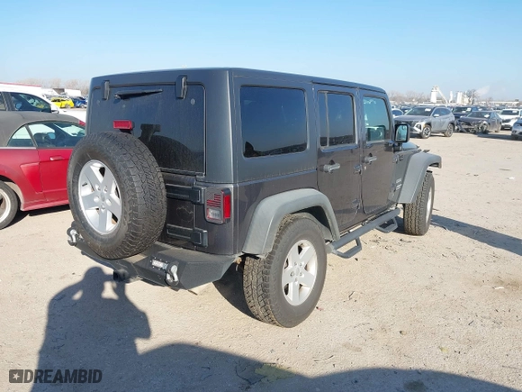 2017 Jeep Wrangler Unlimited Sport with VIN 1C4BJWDG4HL634468, listed as a IAAI auction lot 41668747 with 88,691 mi miles. Bid and sale history available at carsss.com. Image 4.