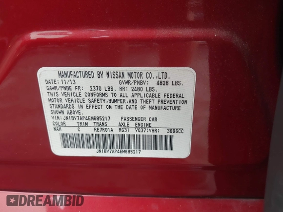 2014 Infiniti Q50 с VIN JN1BV7AP4EM685217, выставлен на аукционе IAAI как лот 42716244 с пробегом 80 906 миль миль и . История ставок и продаж доступна на DreamBid. Изображение 9.