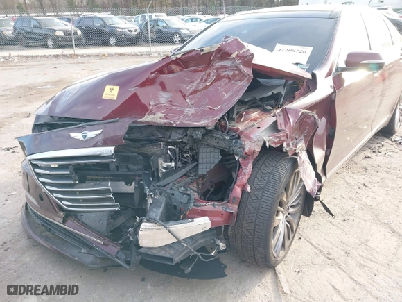 2015 Hyundai Genesis 5.0L with VIN KMHGN4JF4FU066994, listed as a IAAI auction lot 41208728 with 1 mi miles. Bid and sale history available at carsss.com. Image 6.