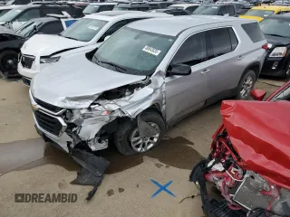 2020 Chevrolet Traverse LS with VIN 1GNERFKW4LJ297991, listed as a Copart auction lot 50043035 with 108,189 mi miles and Salvage Title. Bid and sale history available at carsss.com. Image 1.