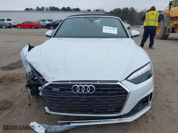 2021 Audi A5 Cabriolet Premium Plus with VIN WAUWAGF54MN004108, listed as a IAAI auction lot 41381189 with 10,988 mi miles. Bid and sale history available at carsss.com. Image 12.