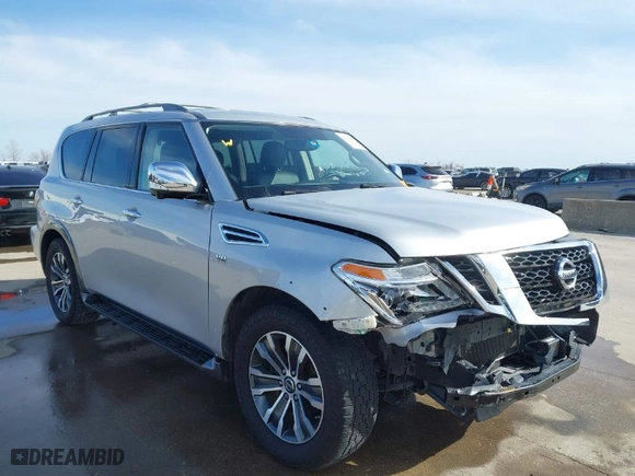 2019 Nissan Armada SL with VIN JN8AY2ND4KX008864, listed as a IAAI auction lot 41328904 with 56,277 mi miles. Bid and sale history available at carsss.com. Image 1.