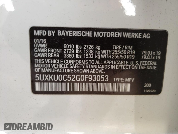 2016 BMW X6 sDrive35i with VIN 5UXKU0C52G0F93053, listed as a Copart auction lot 69660802 with 100,830 mi miles. Bid and sale history available at carsss.com. Image 13.