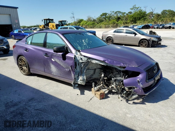 2021 Infiniti Q50 Red Sport 400 with VIN JN1FV7DR2MM880956, listed as a Copart auction lot 48795465 with 36,160 mi miles and Clean title. Bid and sale history available at DreamBid. Image 4.