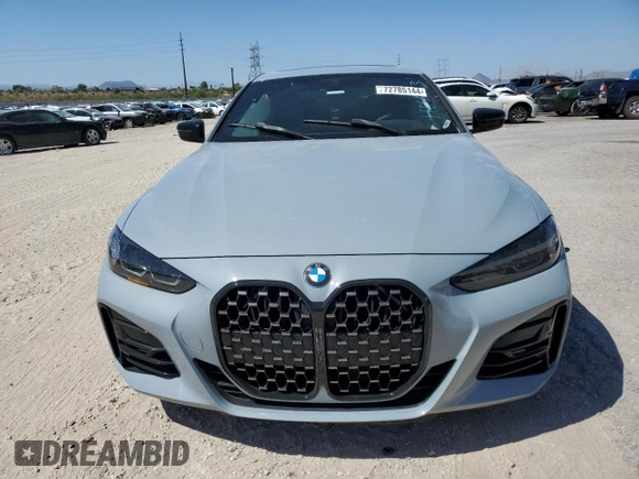 2022 BMW 4 Series 430i z VIN WBA53AP01NCH84963, wystawiony jako Copart lot #72785144 z przebiegiem Nie podano mil oraz Szkoda całkowita • Salvage title. Historia ofert i sprzedaży dostępna na DreamBid. Obrazek 5.