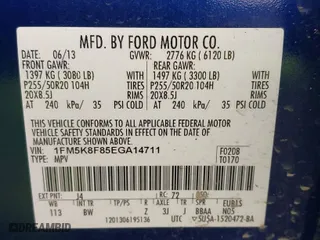2014 Ford Explorer Limited with VIN 1FM5K8F85EGA14711, listed as a IAAI auction lot 41767151 with 144,689 mi miles. Bid and sale history available at carsss.com. Image 9.