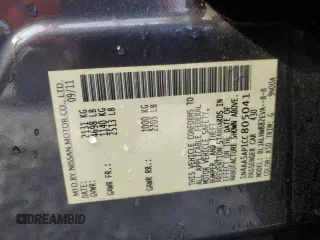 2012 Nissan Maxima SV with VIN 1N4AA5AP1CC805041, listed as a Copart auction lot 60333875 with 170,710 mi miles and Salvage title. Bid and sale history available at DreamBid. Image 13.