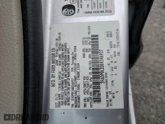 2011 Ford Fusion Hybrid with VIN 3FADP0L33BR346927, listed as a Copart auction lot 70507524 with 151,102 mi miles and Salvage title. Bid and sale history available at DreamBid. Image 12.