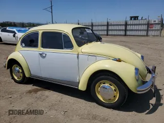 1969 Volkswagen Beetle with VIN 1191032049, listed as a Copart auction lot 55768275 with 6,077 mi miles and Salvage Title. Bid and sale history available at DreamBid. Image 4.