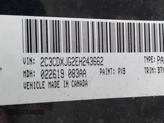 2014 Dodge Charger SXT with VIN 2C3CDXJG2EH243662, listed as a IAAI auction lot 41812674 with 114,108 mi miles. Bid and sale history available at carsss.com. Image 9.