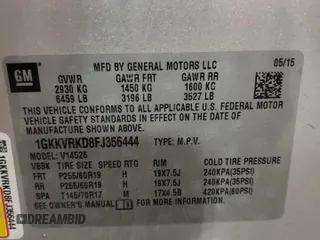 2015 GMC Acadia SLT with VIN 1GKKVRKD8FJ356444, listed as a Copart auction lot 48481985 with 137,940 mi miles and Salvage Title. Bid and sale history available at carsss.com. Image 13.