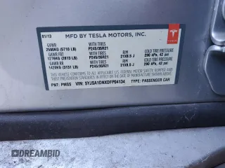 2013 Tesla Model S with VIN 5YJSA1DNXDFP04134, listed as a Copart auction lot 76516714 with 150,560 mi miles and Clean title. Bid and sale history available at DreamBid. Image 12.
