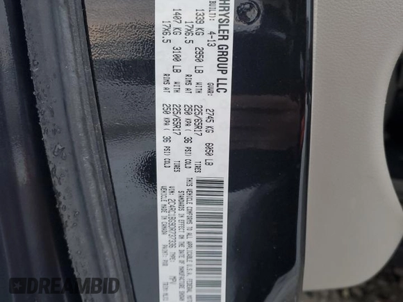 2013 Chrysler Town & Country Touring with VIN 2C4RC1BG9DR737336, listed as a Copart auction lot 85334654 with 202,586 mi miles and Clean Title. Bid and sale history available at carsss.com. Image 13.
