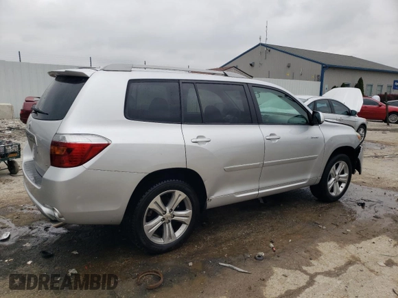 2010 Toyota Highlander Sport with VIN 5TDEK3EHXAS004085, listed as a Copart auction lot 80378414 with 240,530 mi miles and Non repairable. Bid and sale history available at DreamBid. Image 3.