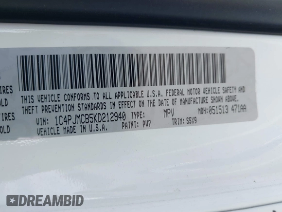 2019 Jeep Cherokee Latitude with VIN 1C4PJMCB5KD212940, listed as a IAAI auction lot 41762856 with 86,777 mi miles. Bid and sale history available at carsss.com. Image 9.