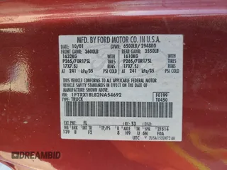 2002 Ford F-150 XL with VIN 1FTRX18L82NA54692, listed as a Copart auction lot 62559605 with 216,350 mi miles and Salvage title. Bid and sale history available at DreamBid. Image 12.