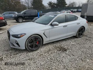 2020 Genesis G70 3.3T with VIN KMTG34LE0LU047077, listed as a Copart auction lot 45294085 with 53,122 mi miles and Salvage Title. Bid and sale history available at carsss.com. Image 1.