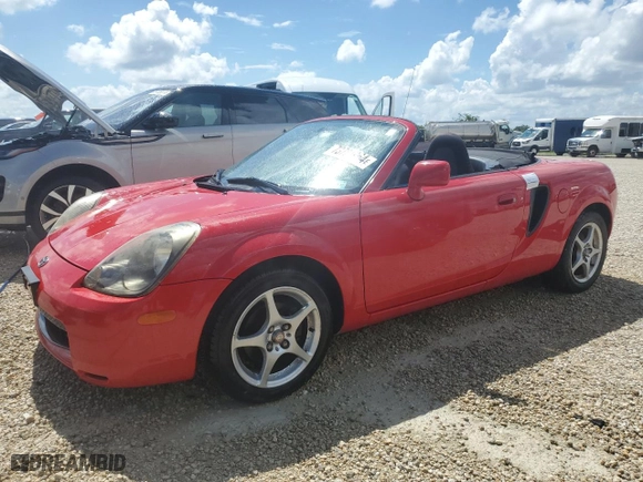 2001 Toyota MR2 Spyder with VIN JTDFR320910023955, listed as a Copart auction lot 73781064 with NaN miles and Salvage Title. Bid and sale history available at carsss.com. Image 1.