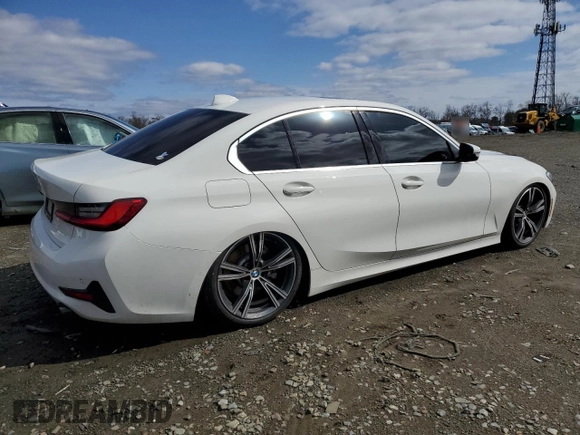 2021 BMW 3 Series 330i with VIN 3MW5R1J05M8B48878, listed as a Copart auction lot 47540515 with 53,516 mi miles and Salvage Title. Bid and sale history available at carsss.com. Image 3.