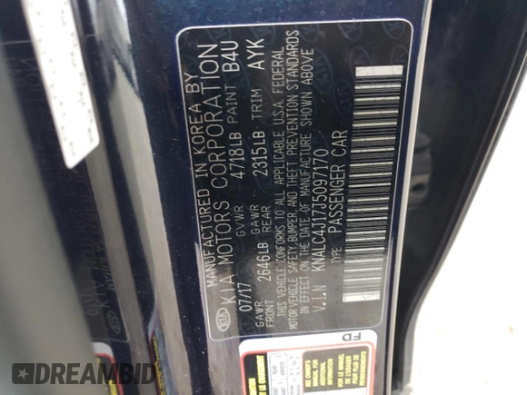 2018 Kia Cadenza Premium z VIN KNALC4J17J5097170, wystawiony jako Copart lot #47997385 z przebiegiem 92 971 mil mil oraz Szkoda całkowita • Salvage title. Historia ofert i sprzedaży dostępna na DreamBid. Obrazek 14.