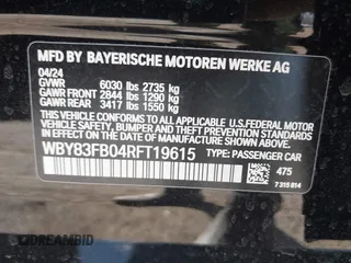2024 BMW i4 xDrive40 z VIN WBY83FB04RFT19615, wystawiony jako IAAI lot #41679918 z przebiegiem 3 883 mil mil oraz . Historia ofert i sprzedaży dostępna na DreamBid. Obrazek 9.