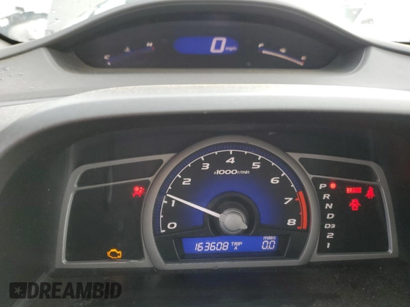 2008 Honda Civic Cpe LX with VIN 2HGFG12608H580565, listed as a Copart auction lot 51123905 with 163,608 mi miles and Salvage Title. Bid and sale history available at carsss.com. Image 9.