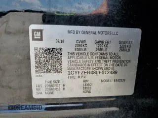 2020 Cadillac XT4 FWD Sport with VIN 1GYFZER48LF012489, listed as a Copart auction lot 54434025 with 74,249 mi miles and Salvage title. Bid and sale history available at DreamBid. Image 13.