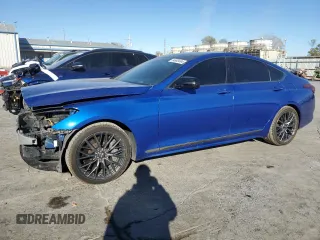 2020 Genesis G80 3.3T Sport with VIN KMTFN4JB3LU334637, listed as a Copart auction lot 84690494 with 111,403 mi miles and Salvage Title. Bid and sale history available at carsss.com. Image 1.