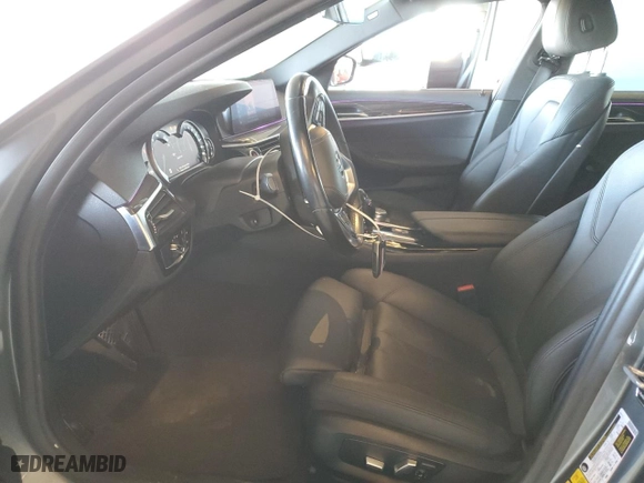2019 BMW 5 Series 530e iPerformance with VIN WBAJA9C57KB393593, listed as a Copart auction lot 42133955 with 53,771 mi miles and Salvage Title. Bid and sale history available at carsss.com. Image 7.