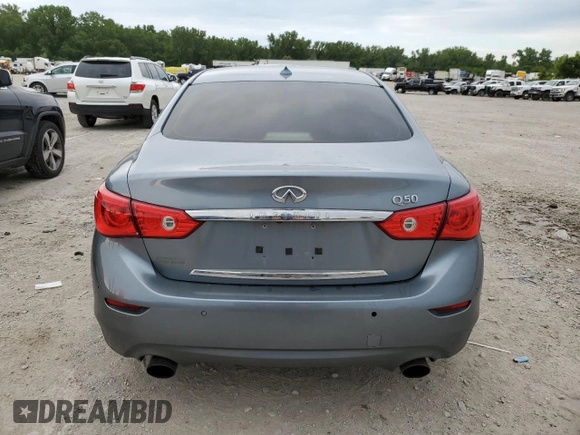 2017 Infiniti Q50 Signature Edition with VIN JN1EV7APXHM730064, listed as a Copart auction lot 58155405 with 93,425 mi miles and Salvage title. Bid and sale history available at DreamBid. Image 6.