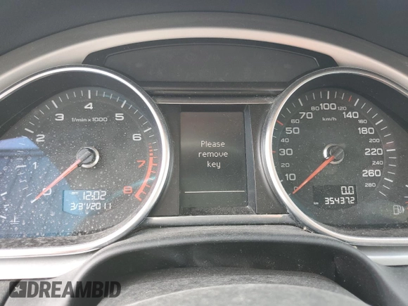 2012 Audi Q7 3.0L with VIN WA1CGCFE3CD006251, listed as a Copart auction lot 34177672 with 354,372 mi miles and Salvage Title. Bid and sale history available at carsss.com. Image 8.