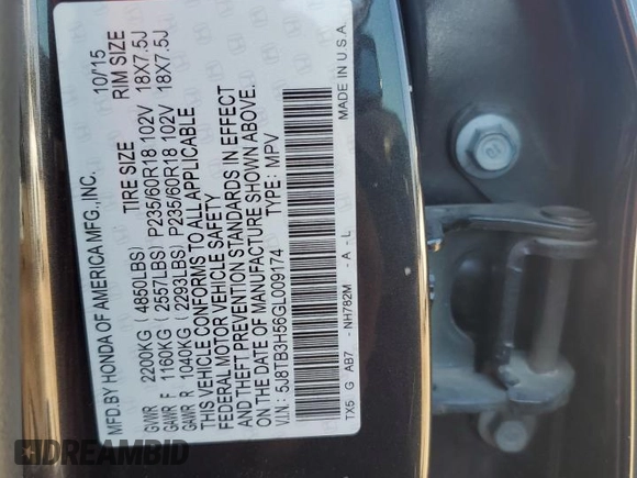 2016 Acura RDX Technology z VIN 5J8TB3H56GL009174, wystawiony jako Copart lot #62104225 z przebiegiem 135 433 mil mil oraz Szkoda całkowita • Salvage title. Historia ofert i sprzedaży dostępna na DreamBid. Obrazek 13.