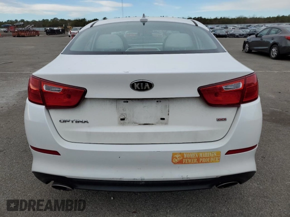 2015 Kia Optima LX with VIN KNAGM4A77F5597792, listed as a Copart auction lot 41701215 with 66,135 mi miles and Salvage Title. Bid and sale history available at carsss.com. Image 6.