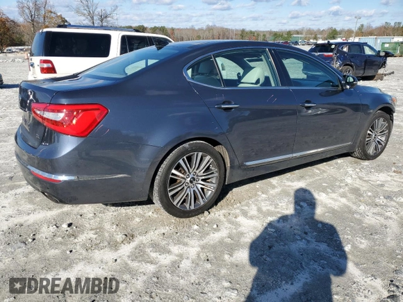 2014 Kia Cadenza Premium with VIN KNALN4D78E5146151, listed as a Copart auction lot 84447644 with 109,833 mi miles and Salvage Title. Bid and sale history available at carsss.com. Image 3.