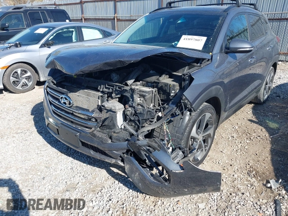 2016 Hyundai Tucson Eco with VIN KM8J3CA2XGU103017, listed as a IAAI auction lot 41897807 with 95,722 mi miles. Bid and sale history available at carsss.com. Image 6.