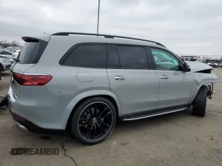 2025 Mercedes-Benz GLS with VIN 4JGFF5KE2SB349677, listed as a Copart auction lot 86289054 with 148 mi miles and Salvage Title. Bid and sale history available at carsss.com. Image 3.