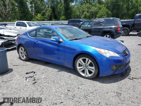 2011 Hyundai Genesis Coupe Grand Touring with VIN KMHHU6KH7BU045523, listed as a Copart auction lot 60708495 with Not provided miles and Salvage title. Bid and sale history available at DreamBid. Image 4.