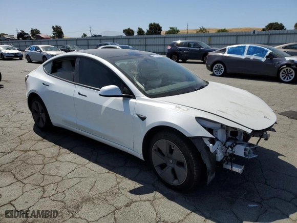 2022 Tesla Model 3 Long Range with VIN 5YJ3E1EB9NF179033, listed as a Copart auction lot 58272654 with 25,314 mi miles and Salvage Title. Bid and sale history available at carsss.com. Image 4.